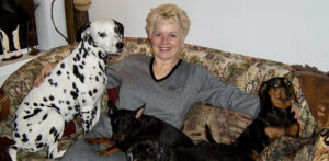 Shirley and her dogs